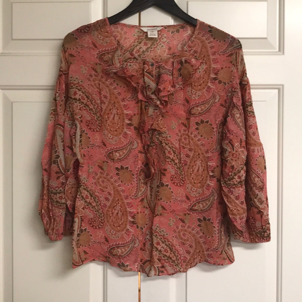 Sundance boho paisley silk blouse